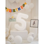 Birthday balloon number 0 - 9 white 70cm - Birthday decoration balloon