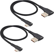 Double Elbow Type C Cable Right Angle Nylon Braided USB 3.1A to USB C Data Cable Type C 90°to USB A 
