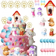 Dog Cake Topper Dog Birthday Cake Topper Dog Theme Party Decoration Dog Bone Kennel Cake Toppers