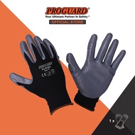 Proguard Black Nylon Shell Grey Nitrile Coated Glove General Glove Excellent Abrasion Resistant Glov