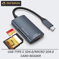 USB Type-C to SD 4.0 Card Reader OTG Micro SD 4.0 Memory Hub for CF, SD/SDHC, TF/Micro SD for Smartp