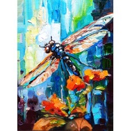 原創畫 Dragonfly Painting Original Art Oil Painting Oil On Cardboard