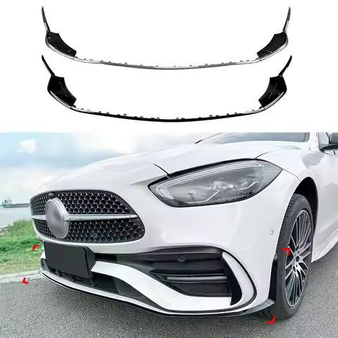 Front Bumper Spoiler Lip For Mercedes Benz C Class W206 S206 C200 C260 C300 C43 AMG 2022-2024 Lower 