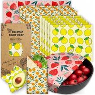 Reusable Beeswax Wraps Paper, 9 Sets Food Preservation Beeswax Wraps