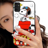 O-43 Snoopy tempered Glass Phone Case Samsung FE M15 A04S A55 A24 A54 A05S A14 A15 A35 S21 A25 A34 P