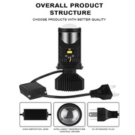 Y6 H4 LED Projector Headlight Projector Lens with Fan Cooling 90W Automobile Hi Lo Beam Bulb 12V
