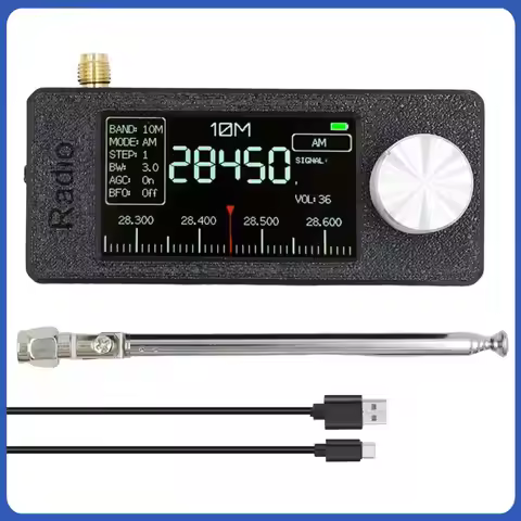 SI4732 0.5-108mhz Portable Radio 1.9inch IPS Screen All Band Radio Receiver LSB USB AM FM FM/AM Radi