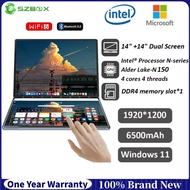DS20 Dual Touch Screen Laptop 14''+14" Intel Alder Lake N150 Win11 Mini Notebook Tablet PC 2 IN 1