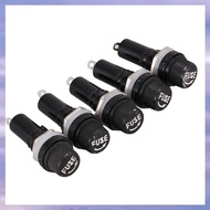 (V L A O)5 Pcs AC 125V 15A 6 x 30mm Panel Mount Fuse Holder