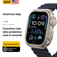 W&P iWatch Watch Case สําหรับ iWatch S9/S8/S7/S6/SE สังกะสีผูกมัดโลหะป้องกันการตกหล่นและป้องกันรอยขี