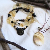 【換季特賣】黃水晶 黑瑪瑙 黑曜石 白水晶柱石 三圈 手鍊 項鍊
