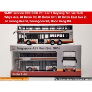 1:64 scale Singapore Pixel Man A95 euro 5 batch 1 Bus Model, service 985
