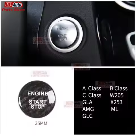 One-Click Start Decoration Stickers Start Up Engine Button Decal For Mercedes Benz A B C S Class AMG