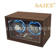 A-🥨【Cool Blue】in Stock Wholesale Black Walnut Pattern Mechanical Watch Automatic Watch Winder Watch Winder Electric Watc