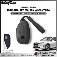 🇲🇾 BMW Alcantara Car Key Cover BMW 7 Series, X1, X6, X7, iX, i5, i7, XM, U11, U12 Full Covered Full 