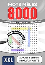 Mots Mêlés Gros Caractères pour Adultes et Malvoyants – 8000 Mots | Grand Format XXL Jeu de Réflexio