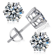 LOVEBHATIA Moissanite Earrings For Women, Lab Created Diamond Studs For Men, 925 Sterling Silver 18k
