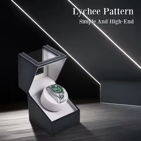 Automatic Watch Winder Litchi Pattern Watch Box inside Gray Automatic Winder The Standard of Success