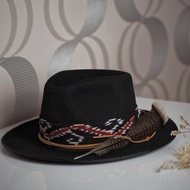 LAKEN HAT cowboy fedora woven ribbon porkpie