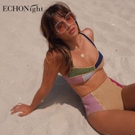 Echonight ชุดว่ายน้ำของผู้หญิงการต่อผ้าแบบสีตัดกันเอวสูง2021บิกินี่ชุดว่ายน้ำบิกินีชุดว่ายน้ำชุดว่ายน้ำสตรี