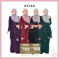 ASYAA Baju Kurung Riau Moden Lace 🔥 Sedondon Ibu Anak Plus Size XS - 8XL Maroon Purple Hitam Teal Gr