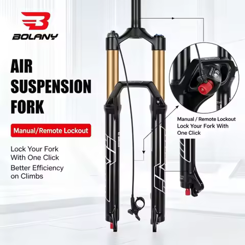 BOLANY 34mm Air Fork 26/27.5/29" MTB Locking 120/140mm Travel Disc Brake Bike Parts