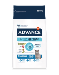 Advance Active Defense Cat Adult Sterilized with Turkey and Wheat dry cat food 0.4kg 1.5kg 3kg 10kg