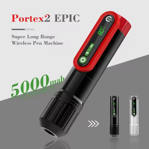EZ P2 EPIC Wireless Battery Tattoo Machine Pen High Capacity 5000mAh OLED Digital Display Rotary Tat