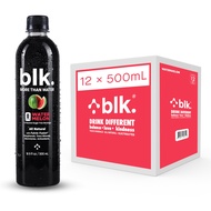 blk. Natural Mineral Alkaline Water, Watermelon, 500 mL Pack of 12, 8 pH Water, Bioavailable Fulvic 
