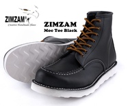 PROMO SEPATU PRIA SAFETY BOOT ZIMZAM MOC TOE LEATHER GENUINE KULIT ASLI