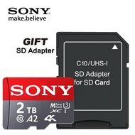 การ์ด SD ไมโคร2TB แบบดั้งเดิมของ Sony 128GB 256GB หน่วยความจำแบบ Tf/ การ์ด SD เหมาะสำหรับกล้อง/โทรศั