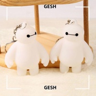 GESH Keychain For Kid Girl Women Cute for Backpack White Baymax Kawaii Cartoon