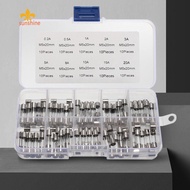 [New] 100Pcs Quick Blow Glass Tube Fuse Amp 0.2A-20A Glass Tube Fuse Assorted Kit 250V Fast Acting G