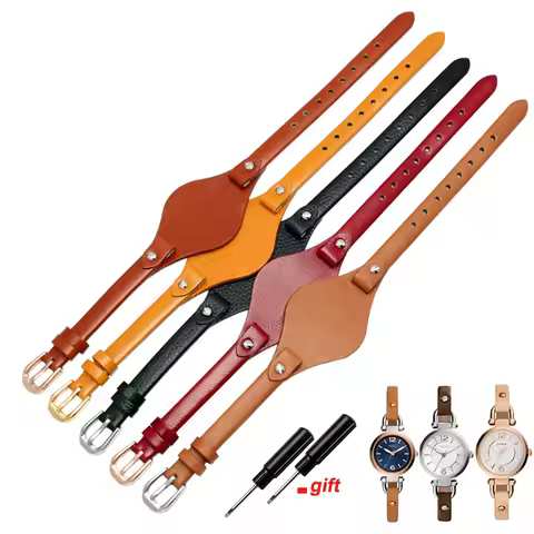 8mm Genuine Leather Watch Strap for Fossil ES3060 ES3565 ES2830 3077 3262 3060 4176 4119 Soft Cowhid