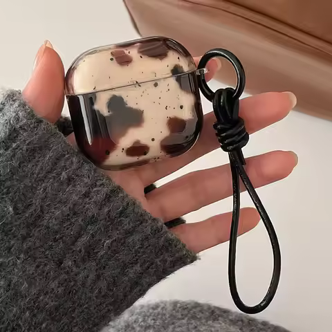 Cute Black Agate Dizzying Dirty Spot Case For AirPods 1 2 3 Pro 2 4 ANC Pro2 Earphone Protective Cov