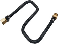 MENSI Non-Whistle 304 Stainless Steel Flexible Flex Gas Line for LPG and NG Fire Pit Hose Connection Kit in 24" Length