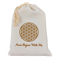 Flower Of Life Cotton Linen Drawstring Pocket |Rune Rune Runes, Pendulum, Renaultan, Angel Cards, Tarot Oracle Crystals, Gift Bags, Cherish Object Storage Can Be Matched With Tablecloths [Left West Shopping Network]