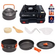 Panci Set Gunung Q2 8303 Lengkap Kompor Portable 2in1 Plus Gas Kaleng