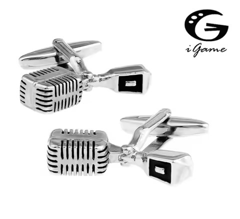 iGame Microphone Cuff Links 3 Colors Option Novelty Music Design