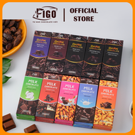 10 Hộp Socola 20gr_Dark & Milk Chocolate 20gr FIGO đủ các mức đắng từ 100% cacao 85% 70% Cacao và 50