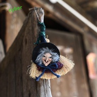 CYBERLINX Halloween Witch Doll, DIY Broom Witch Props Doll, Witch Figurine Handmade Witch Fabric Wit