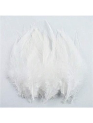 50入組白色雉雞羽毛diy珠寶裝飾羽毛,適用於針織和手工藝品飾品、捕夢網飾品等