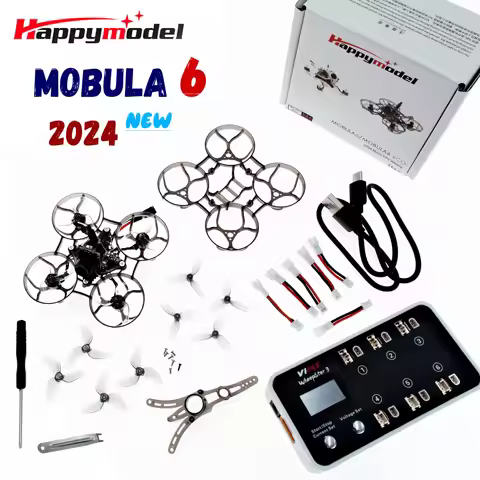HappyModel Mobula6 2024 1S 65mm Ultra Light Micro FPV Whoop Drone w/ ELRS 2.4GHz SuperX ELRS 800TVL 