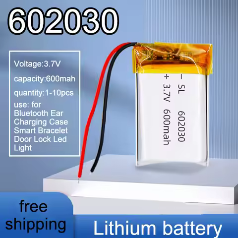 Line Polymer Battery 602030 3.7V Rechargeable Battery 600mAh for Bluetooth Ear Charging Case Smart B