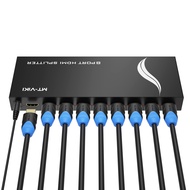MT-VIKI 4K 1x8 HDMI Splitter 1 in 8 Out, 8 Port Powered HDMI Splitter Multi Monitor Outputs 3D 4Kx2K