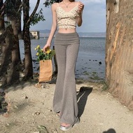 女裝美式微喇運動褲2026夏季薄款低腰顯瘦百搭喇叭休閒褲