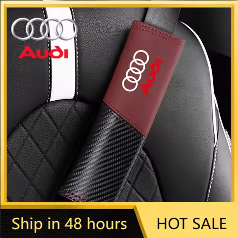 2025 Hot 2Pcs Car Seat Belt Shoulder Carbon fiber Protector Pads For Audi Sline A3 8P 8L 8V A4 B8 B6