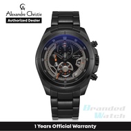 [Official Warranty] Alexandre Christie 6622MCBIPBAOR Men's Black Dial Stainless Steel Strap Watch