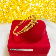 GELANG / BANGLE BIJI SAWI DUA LINE COP 916 ( Emas bangkok / Emas korea 24k )