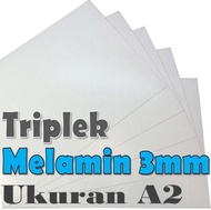 Triplek Melamin Putih 3mm Ukuran A2 420x590x3 mm ( isi 2pcs )